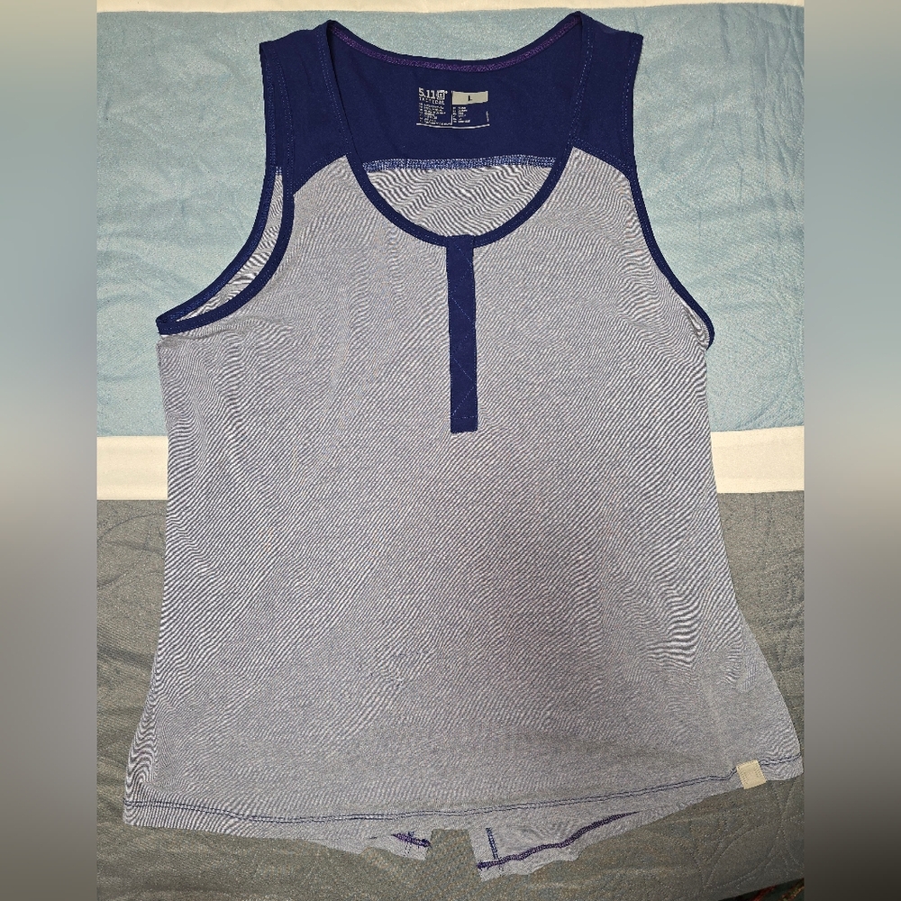 5.11 Tactical Blue and White Light Weight‎ Tank Top Size LG